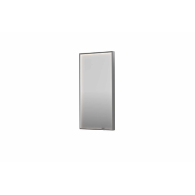 INK SP19 spiegel - 40x4x80cm rechthoek in stalen kader incl dir LED - verwarming - color changing - dimbaar en schakelaar - geborsteld RVS