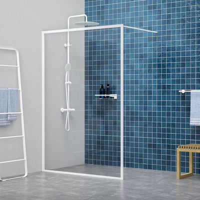Sealskin Contour Paroi de douche à l'italienne type A3 118x200 cm, verre de sécurité clair 6 mm Blanc mat