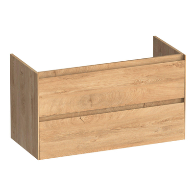 BRAUER Inspire wastafelonderkast 100 2 softclose lades - greeploos - 1 sifon uitsparing - Forest Tan