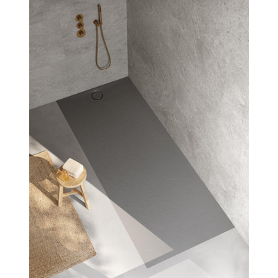Riho Nuvia Douchevloer - 200x100cm - antibacterieel - purite - stone grey