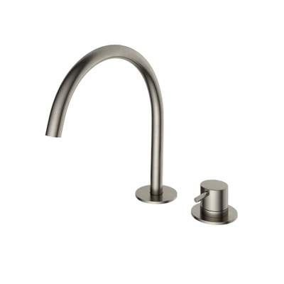 Hotbath Cobber wastafelkraan - opbouw - hoog - 2-gats - eengreeps - geborsteld nikkel (rvs)