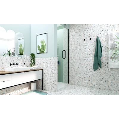 Prissmacer Cerámica Gobi carrelage mural et de sol - 60x60cm - 10mm - Carré - rectifié - Terrazzo - Blanc mat