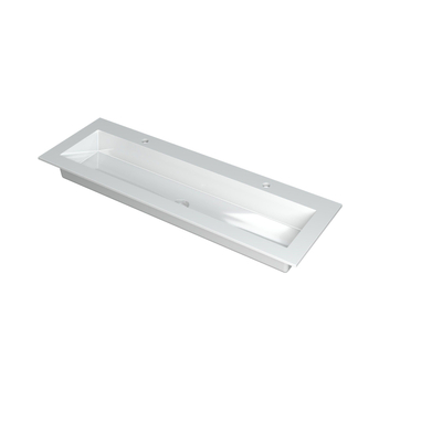 Ink kraft lavabo 120x1x45cm 0 trous pour robinet 1 évier polystone blanc brillant
