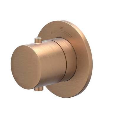 IVY Bond Afbouwdeel - voor Inbouwthermostaat - Symmetry - rond rozet - Geborsteld mat koper PVD