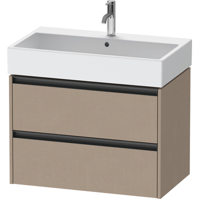 Duravit Ketho 2 meuble bas pour lavabo avec 2 tiroirs 78.4x46x54.9cm avec poignées anthracite Linnen mat