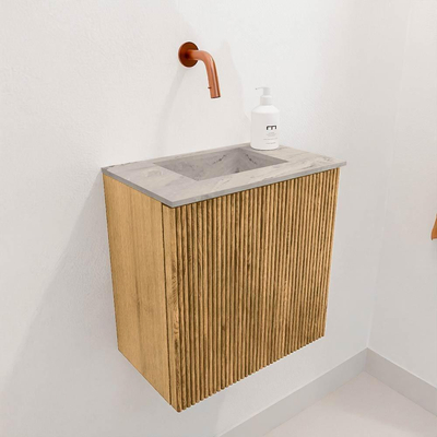Mondiaz JOYA-DLUX Meuble de toilette 40cm - couleur Oak - Lavabo FAYE position Milieu Sans trou de robinet couleur Glace
