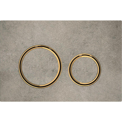Geberit Sigma50 bedieningsplaat - 2-toets spoeling - rond - messing/betonlook - dualflush - betonlook messing grijs