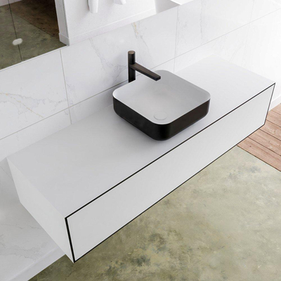 Mondiaz Lagom Meuble salle de bains 140x30.9x45cm Solid Surface Urban 1 tiroir avec lavabo BINX vasque à poser Centre 1 trou de robinet