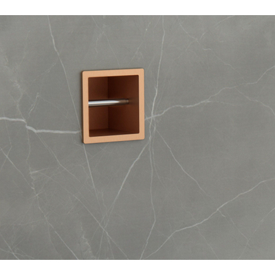 FugaFlow Eccelente Acces Toiletrolhouder - inbouw- 17.3x17.3x8.7cm - Geborsteld Koper -