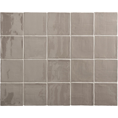 ÉCHANTILLON Terravito Viondo carreau mural - 13x13cm - 10mm - Carré - Gris Brillant