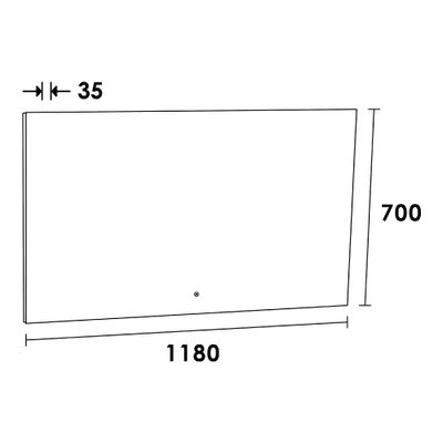 BRAUER Ruby spiegel - 120x70cm - rechthoekig - met indirecte LED-verlichting met dimfunctie en touch-bediening