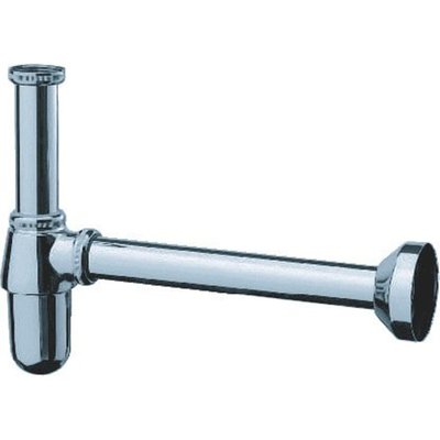 Hansgrohe Sifon 1.1/4inch - met rozet - inclusief muurbuis - messing chroom