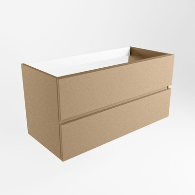 Mondiaz VICA Meuble sous vasque - 100x45x50cm - 2 tiroirs - softclose - 1 découpe au centre - Oro