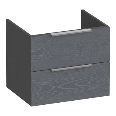 BRAUER Elevate wastafelonderkast 60 excl. opleggrepen 2 softclose lades en 1 sifon uitsparing - Timber Grey