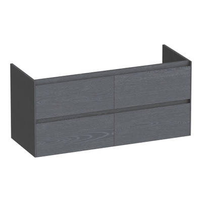 BRAUER Inspire wastafelonderkast 120 4 softclose lades - greeploos - 2 sifon uitsparingen - Timber Grey