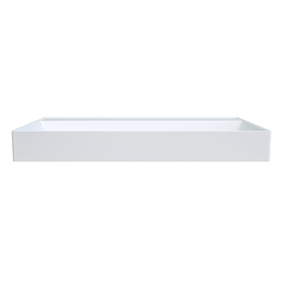 Arcqua Edge Opbouw Wastafel - 100x47x12cm - zonder kraangat - cast marble - mat wit