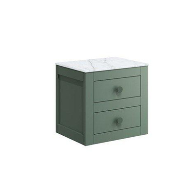 Crosswater Canvas Wastafelonderkast - 48.5cm - 2 lades - zonder wastafelblad - Sage Green