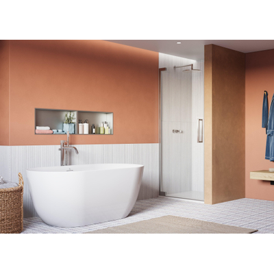 Crosswater Asura Porte de douche - 90cm - porte pivotante - sans poignée - acier inox poli