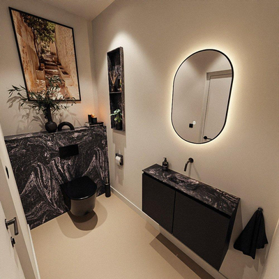 MONDIAZ TURE-DLUX 80cm toiletmeubel Urban. EDEN wastafel Lava positie midden. Zonder kraangat.