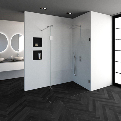 BRAUER Void inloopdouche helder glas 140x200 met 30 zijwand incl. glascoating chroom