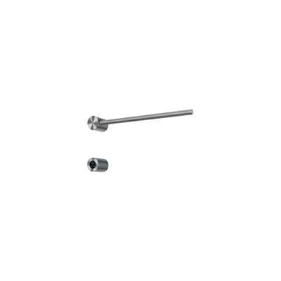 Hotbath &MORE Handdoekradiator - 50x19cm - rond - 1 stangen - horizontaal - met schakelaar - geborsteld nikkel (RVS)