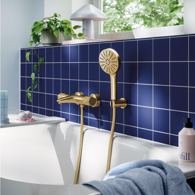 GROHE Precision Feel thermostatische badkraan – Brushed Cool Sunrise