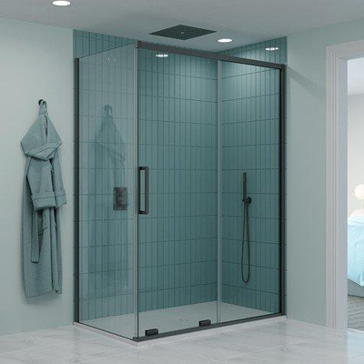 Crosswater Optix Zijpaneel - 90cm - voor schuifdeur - Leisteen