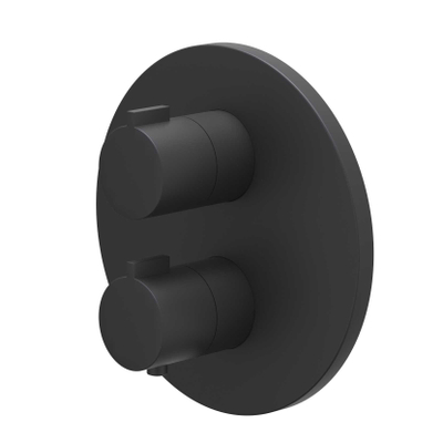 IVY Pact Partie encastrable - pour thermostat encastrable - 2 voies - inverseur arrêt - rosace ronde - Noir mat PED