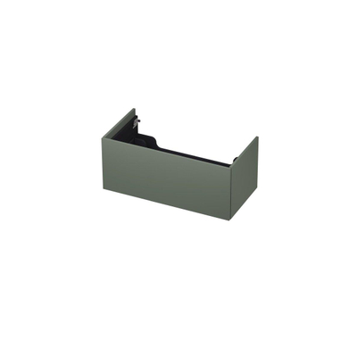 INK Wastafelonderkast - 90x45x37.6cm - 1 lade - push to open - met recht opdekfront - MDF lak - Mat beton groen