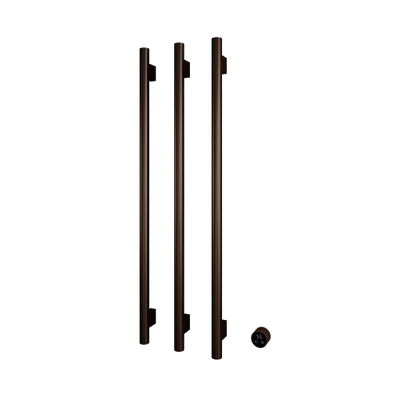 Hotbath &MORE Handdoekradiator - 57x115cm - rond - 3 stangen - verticaal - met schakelaar - tuscan bronze (brons)