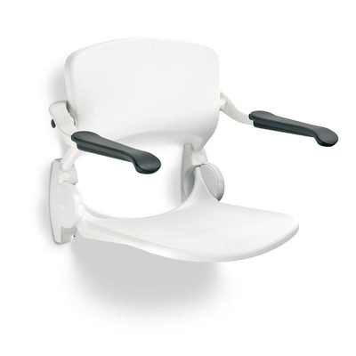 Handicare Handicare Linido siège de douche avec dossier et accoudoirs avec assise en plastique rabattable blanc
