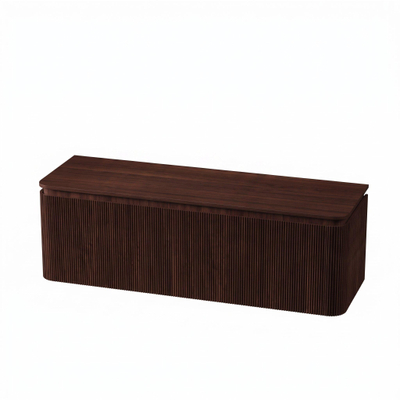 Royal Plaza Terra Edge Ensemble meuble de salle de bains - 140x45.5x46cm - plan de toilette - 2 tiroirs - châtaignier (noyer)