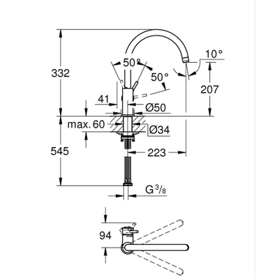 Grohe Start Keukenkraan - hoog - chroom