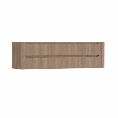 H&R Badmeubelen Juice Wastafelonderkast - 180x45x50cm - rechterhoek afgerond - 4 lades - geïntegreerde greep - charleston