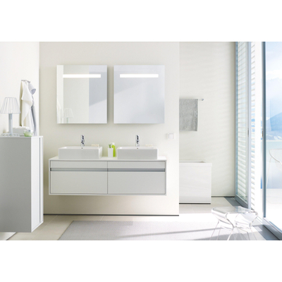 Duravit Vero lavabo à poser dessous rectifié avec fixation 50x47cm avec trou de robinet et trop-plein blanc