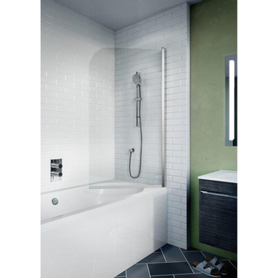 Crosswater Kai Pare-baignoire - 90x138cm - 1 partie pivotante - avec verre de sécurité 6mm - clair aluminium argenté