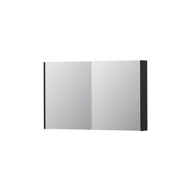 INK SPK2 spiegelkast – 120x74x14 cm – 2 deuren, dubbelzijdige spiegeldeuren – Zwart mat