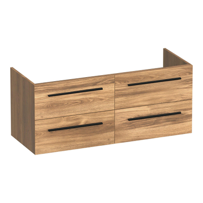 BRAUER Trust meuble sous lavabo 120 excl. poignées à poser 4 tiroirs softclose et 2 découpes pour siphon - Honey