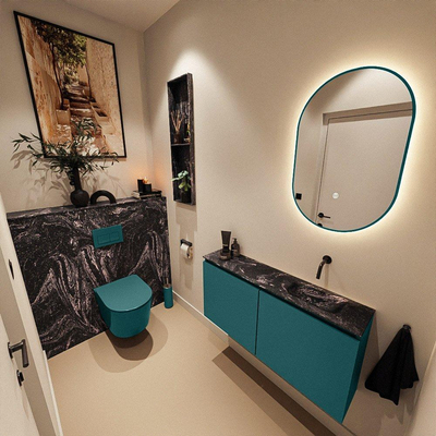 MONDIAZ TURE-DLUX 100cm toiletmeubel Smag. EDEN wastafel Lava positie rechts. Zonder kraangat.