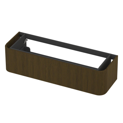 INK Concept R Wastafelonderkast - 140x45x35cm - 1 lade - opliggende grepen - gefreesd - afgeronde hoeken - MDF - shadow veneer