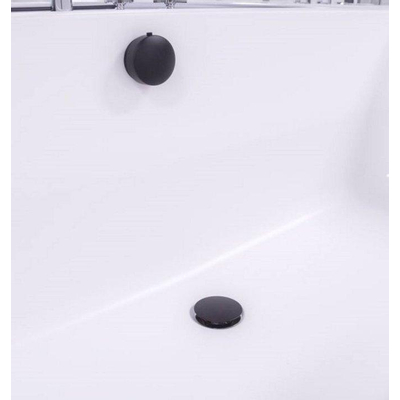 FortiFura Calvi Remplissage/vidage baignoire avec bonde clic clac Noir mat