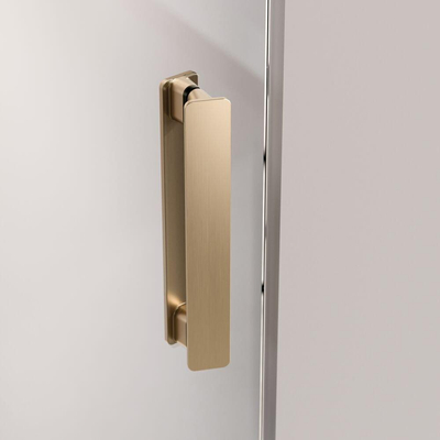 Sealskin Pure Porte de douche - 100x200cm - pour cabine de douche - verre transparent - 8mm - traitement anticalcaire - or brossé