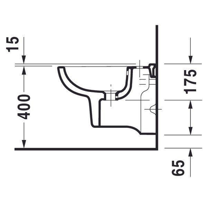Duravit D-code Wandbidet - 350x350x480mm - 1 kraangat - met overloop - compact - wit