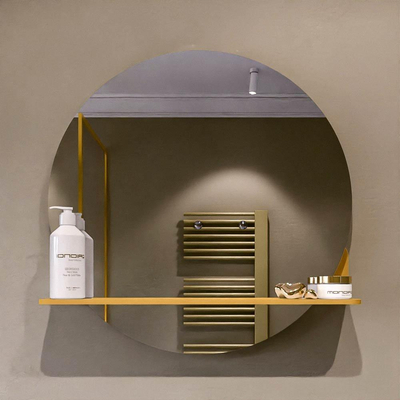 Mondiaz SPOT Miroir de salle de bain - rond 60cm - plan de miroir - couleur Ocre