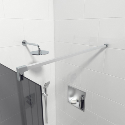 Marenza Bellini Douche à l'italienne - 100x200cm - verre fumé - chrome