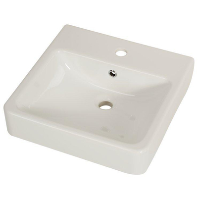 Plieger Seattle pack lavabo – 45 x 45 x 15,8 cm – céramique blanc brillant – robinet chromé