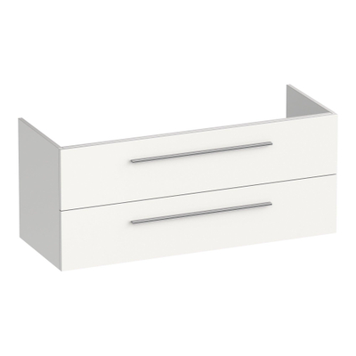 BRAUER Trust meuble sous lavabo 120 excl. poignées à poser 2 tiroirs softclose et 2 découpes pour siphon - mat blanc