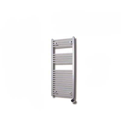 Sanicare electrische design radiator 111,8 x 45 cm Inox-look met thermostaat chroom