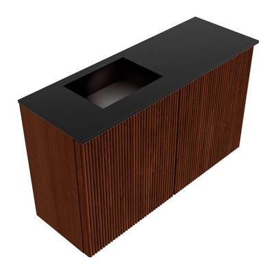 Mondiaz JOYA 70cm toiletmeubel - kleur Ruby - Wastafel FAYE positie Links 1 kraangat kleur Urban.