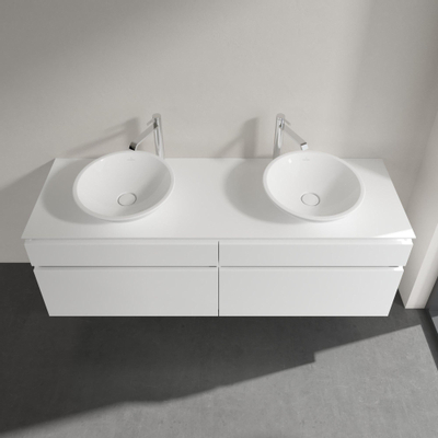 Villeroy & Boch Legato Meuble sous vasque 160x55cm 4 tiroirs Blanc brillant